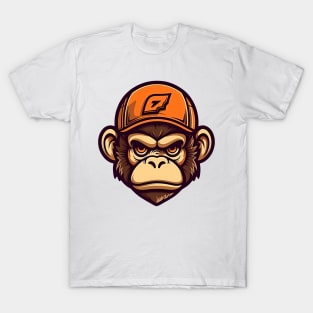 Cool Cap Adventures: The Mischievous Monkey's Playful Style T-Shirt